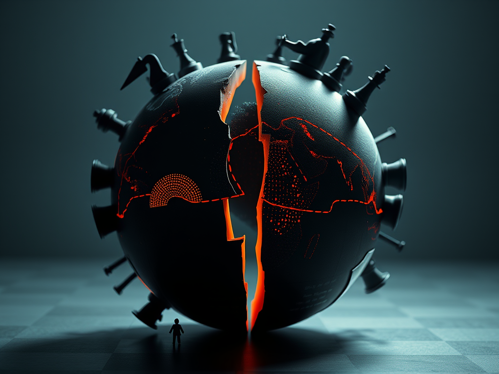 War and Peace in the Modern World — a fractured world shaped by strategy, power, and the solitary individual.